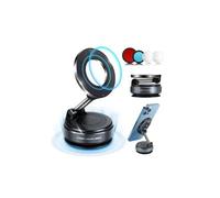 2026 Support Telephone Voiture Magnetique pour MagSafe, Porte Téléphone Voiture avec Ventouse à Vide N52 Aimant, 360° Rotation Supports douchette pour iPhone 17 16 15, Support Smartphone Voiture