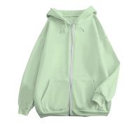 2026 Sweat Zippé Femme Pulls D'automne à Cordon de Serrage Veste de Survêtement Pull Oversize Femme Décontracté Sport Streetwear Coton Veste Polaire Vintage Délavé Sweat Coupe Ajustée Hiver Chaud #1