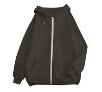 2026 Sweat Zippé Femme Pulls D'automne à Cordon de Serrage Veste de Survêtement Pull Oversize Femme Décontracté Sport Streetwear Coton Veste Polaire Vintage Délavé Sweat Coupe Ajustée Hiver Chaud #05