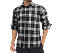 2026 T-shirt décontracté à manches longues avec imprimé plaid, col rabattu, pour homme, b, 3XL