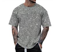 2026 T Shirt Hommes Stage Performance T-Shirt Hommes 3D Imprimé Paillettes Pull à Manches Courtes T-shirt Style Quatre, transparent, M