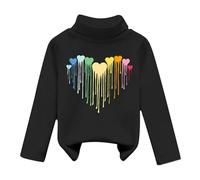 2026 T-shirt pour enfants en polaire avec col haut en velours pour hauts chauds et doux, unisexe, k, 9-10 ans