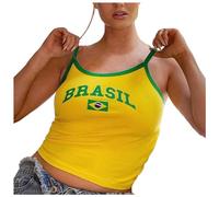 2026 - T-shirts bébé pour femmes Hauts Brésil Crop Top T-shirts graphiques pour femmes des années 90 Streetwear Chemises Top Bordeaux, d, M