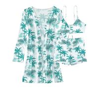 2026 Tankinis Tankinis SST Mode Motif Feuille d'érable Imprimé Bikini Split Maillot de Bain Manches Longues Femmes Deux Pièces Maillot de Bain Grandes Tailles Ensemble Tankini, vert, XL