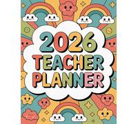 2026 Teacher Planner: Lesson Plan Book for Teachers with Grade Records, Parent Contacts, Class Lists & Weekly Scheduling classroom management | Rainbow Abstract Themed Cover