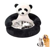 2026 Teddy Bear Dog Bed with Arms - Plush Cuddler for Small Dog & cat, Large Cute Soft Warm Non-Slip Plush Cuddle Bear Pet Bed Detachable for Autumn and Winter Season (Black-White,M-18.1in(46cm))
