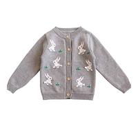 2026 Tenue de Pâques Petit Enfant Garçons Filles Lapin Lapin Pull Couverture, gris, 5-6 ans