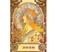 2026: Terminkalender mit Uhrzeiten 5 Uhr - 23 Uhr täglich | 1 Woche auf 2 Seiten mit Zeit | A4 Wochenplaner mit Zeiteinteilung | Kalenderbuch Planer ... Jahresplaner | Alfons Mucha Zodiac