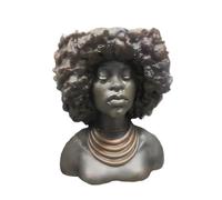 2026 Tête de statue féminine, pot de plantes en ciment, buste de femme africaine, statue 11 (A, taille unique)