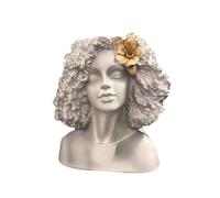 2026 Tête de statue féminine, pot de plantes en ciment, buste de femme africaine, statue 11 (B, taille unique)