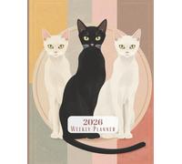 2026 Three Cat Themed Planner | Artistic Black & White Cats Cover | Weekly and Monthly 8.5x11" Paperback Organizer | Cat-themed Calendar