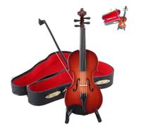 2026 Tiny Violin Figurine, World's Smallest Miniature Musical Instrument with Bow and Case, Mini Violin Replica for Dollhouse Accessory, Keychain Charm, Collectible Display Ornament, Unique Gag Gift