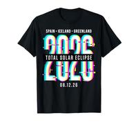 2026 Total Solar Eclipse Glitch Art Spain Iceland T-Shirt