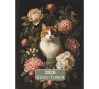 2026 Tricolor Cat Planner | Baroque Floral Design | Weekly & Monthly 8.5x11" Elegant Organizer with 110 Cat-Themed Pages