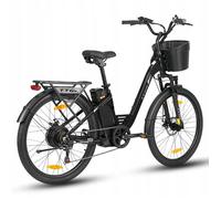 2026 TTGO C2 PRO Vélo Électrique 26"" - Moteur 250W -Batterie 36V/18Ah - 25 km/h Max - 120KM Max - Shimano 7 vitesses - Noir