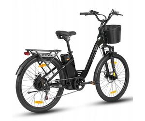 2026 TTGO C2 PRO Vélo Électrique 26"" - Moteur 250W -Batterie 36V/18Ah - 25 km/h Max - 120KM Max - Shimano 7 vitesses - Noir