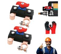 2026 Universal Battery Disconnect & Leak Protector, Car Battery Disconnect Switch 12v/24v, Car Battery Power Cut-Off Switch Breaker, for Multiple Models (2, Copper plated)