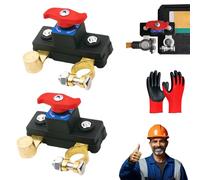 2026 Universal Battery Disconnect & Leak Protector, Car Battery Disconnect Switch 12v/24v, Car Battery Power Cut-Off Switch Breaker, for Multiple Models (2, Pure copper)