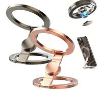 2026 Upgrade Foldable Magnetic Ring Phone Mount, Phone Stand - Strong Hold, 360° Rotation & Ultra-Thin, Perfect for Car Vent, Desk Or Handheld Grip (2PC-A)