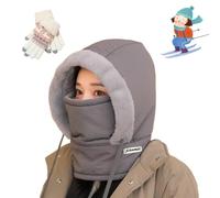 2026 Upgrade Plush-Lined Thickened Thermal Hat with Face Mask for Men and Women, Winter Warmth Ski Mask (FR/ES, Alpha/Lettres, Taille Unique, Dark Gray)