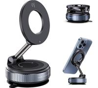 2026 Upgrade Vacuum Adsorption Magnetic Bracket, Support Téléphone Magnétique sous Vide Réglable à 360°, Vacuum Absorption Bracket, Support Téléphone Magnétique sous Vide (Blanc)