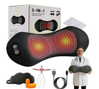 2026 Upgraded 3 in 1 back therapy, 3 in 1 Back Massager, 135° Electric Sciatica Massager with Traction Lifting, Vibration&Heat,Memory Foam Lumbar, Portable&Plug-in for Neck,Shoulder,Backs (Black)