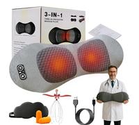 2026 Upgraded 3 in 1 back therapy, 3 in 1 Back Massager, 135° Electric Sciatica Massager with Traction Lifting, Vibration&Heat,Memory Foam Lumbar, Portable&Plug-in for Neck,Shoulder,Backs (Gray)