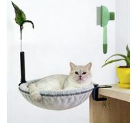 2026 Upgraded Cat Desk Bed, 360° Rotatable Adjustable Cat Bed for Desk, Soft Plush Cats Hammock Beds with Sunken Design for Security, Heavy-Duty Metal Frame Supports Up to 45lbs (Upgraded Version)