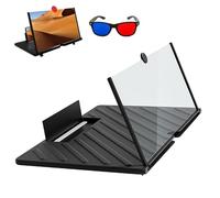 2026 Upgraded Screen Magnifier for Mobile Phone, 18" 3D HD Cell Phone Magnifying Projector Screen Enlarger for Movies, Videos, and Gaming, Supports All Smartphones (Black)