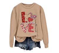 2026 Valentines Day Lovers Heart Printed Hoodie Sweater (2), kaki, S