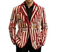 2026 Veste de soirée en Velours côtelé à imprimé Sequins, Un modèle Qui ne passera Pas inaperçu ! (Red, XL)
