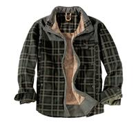 2026 Veste pour homme avec col à carreaux et boutons en polaire pour l'hiver et l'automne, Vert, S