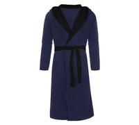 2026 Vêtements de traîneau Peignoir d'hiver Châle Stretch Jupe en peluche Manteau Hommes Maison Long Chemisier Femme, bleu, 3XL