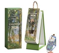 2026 Vintage European Style Oil Painting Flip Calendar, 2026 Desk Flip Calendar With Butterfly Pendant, Comes With A Butterfly Pendant, For Home,Living Room,Office (Green)