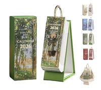 2026 Vintage European Style Oil Painting Flip Calendar, Creative Daily Tear-Off Calendar with Butterfly Pendant, Wall Calendars 12 Month Planner, Memo Journal for Women, Office, and Art Lovers (Green)