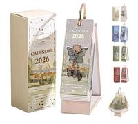 2026 Vintage European Style Oil Painting Flip Calendar, Creative Daily Tear-Off Calendar with Butterfly Pendant, Wall Calendars 12 Month Planner, Memo Journal for Women, Office, and Art Lovers (White)