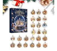 2026 Vintage Scene - 24-Day Christmas Tree Acrylic | 10.24" x 7.09" x 1.18" Box (26x18x3cm), 180g Weight, Flat Acrylic Construction with Vintage Winter Snow Scenery Prints