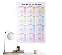 2026 Wall Calendar, 12-Month Large Planner, Hangable Monthly, Big Date Organizer, Sturdy Calendar for School Dormitory Bedroom Study Classroom Office Studio Workshop Living Room, 0.04 Inches