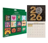 2026 Wall Calendar Diamond Painting Kit, Creative Design Thick Paper Calendar Diamond Art Painting, 12 Month Home Office Calendar