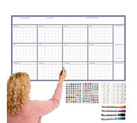 2026 Wall Calendar - Large Grid Planner for Year Scheduling | Laminated Paper with Dry Erase Surfaces, 12 Month Overview Board for Home Planning, Office Tracking, School Academic Agenda