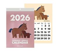 2026 Wall Calendar, Rope Hanging Planner Organizer, 11.61x8.27 Inches Tear Off Daily Schedule Board with Cute Pony, Paper Wall Decor Calendar, Home Task Planning, Daily Routine Tracker for Study Work