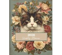 2026 Weekly and Monthly Planner for Cat Lovers | Elegant Baroque Floral Cat Design | Vintage Aesthetic Organizer | Perfect Gift for Women