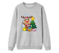 2026 Weihnachtspullover mit Langen Ärmeln Buchstaben-Aufdruck, lässig, leichtes Sweatshirt, Bluse, Modisches Passendes Familien-Outfit, Gris, 140