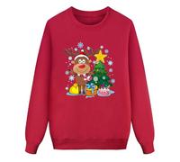 2026 Weihnachtspullover mit Langen Ärmeln Buchstaben-Aufdruck, lässig, leichtes Sweatshirt, Bluse, Modisches Passendes Familien-Outfit, Rouge, 130