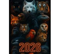 2026 Wild Animal Calendar: 12 Stunning Animal Portraits in Neon Glow - 8.5x11