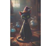2026 Witchy Planner: Elegant Black Cat in Witch’s Study | Mystical Weekly Organizer with Affirmations