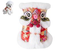 2026 Year Lion Dance Dog Coat - Chinese Spring Festival Pet Costume, Lion Dance Dog Costume, for Small and Medium-Sized Dogs (Large)