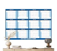 2026 Yearly Wall Calendar, Double-Sided Dry-Erase Planner, 34-Inch Large Monthly Grid with Laminated Build, Reversible Yearly Organizer with Modern Style, Goal Tracker for School and Office