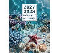2027-2028 Monthly Planner: 24 Months Two Year Calendar 2027 to 2028 | 8.5x11 Large from January to December with Holiday Reminders beach theme