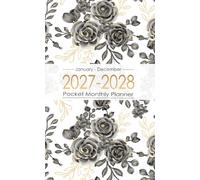 2027-2028 Monthly Pocket Planner: Small 2-Year Monthly Agenda & Pocketbook Organizer (Jan 2027 - Dec 2028) with Elegant Black Floral Rose Watercolor Cover and U.S. Holidays for Purse or Handbag